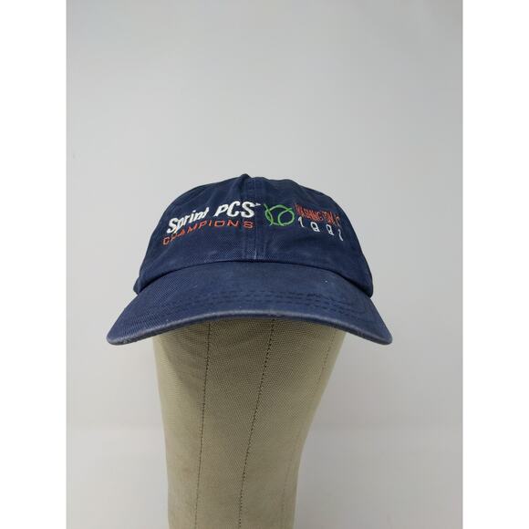 Vintage 1999 Sprint PCS Champions Slideback Hat Blue Embroidered Spell Out Blue - Picture 2 of 9